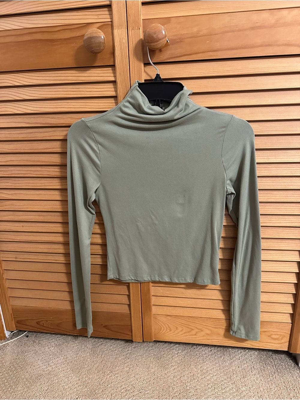 Women's Sage Green Long Sleeve Turtleneck Top